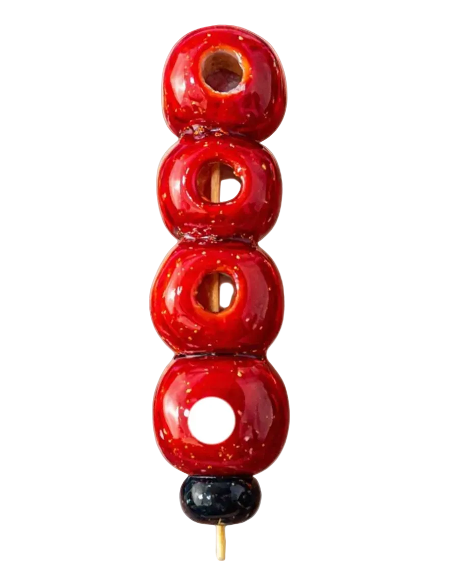 Traditional Chinese hawthorn tanghulu skewer — the original sweet-and-sour street snack, glazed in crystal sugar